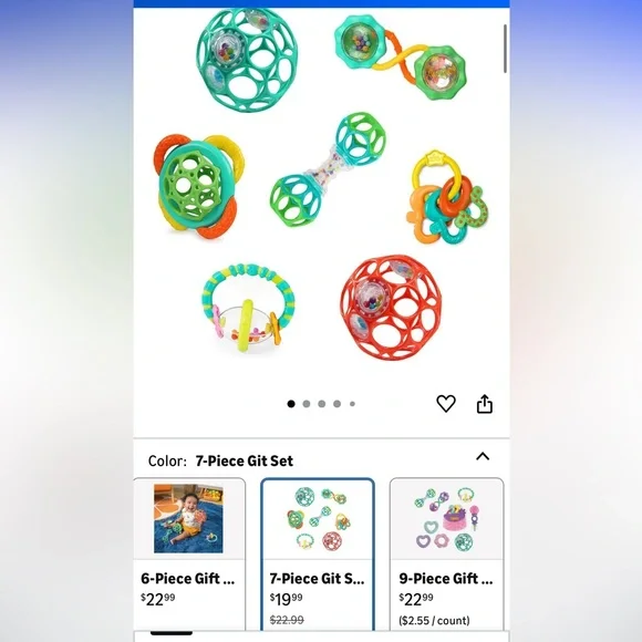 Bright Starts Gray Elephant Plush plus Toy Set - Picture 3 of 10